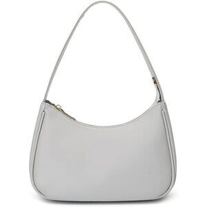 Women’s Grey Cute Hobo Tote Handbag Mini Clutch Purse with Zipper Closure